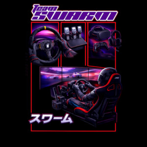 Team Swarm Sim Oversized Tee Design